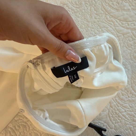 Lulu's White Strapless Wedding Dress with Bow - Picture 8 of 8